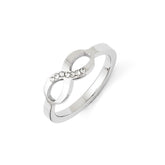 Stainless Steel Infinity CZ Ring with Polished Finish Elegant and Timeless